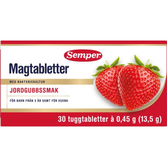 Semper Magtabletter Jordgubb 30 tabletter från Semper – tabletter