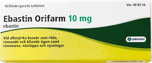Ebastin Orifarm, filmdragerad tablett 10 mg 10 st från Orifarm – tabletter