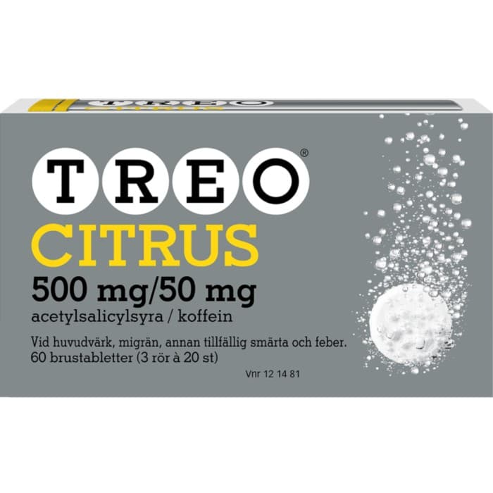 Treo citrus, brustablett 500 mg/50 mg 3 x 20 st från Treo – tabletter