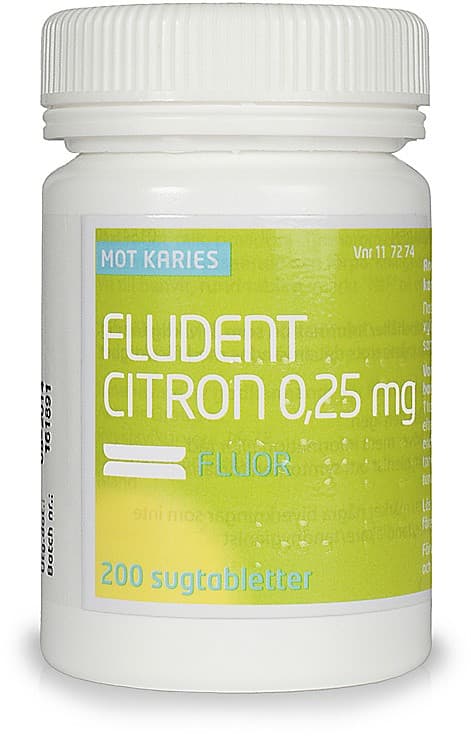 Fludent Citron, sugtablett 0,25 mg 200 st från Fludent – tabletter