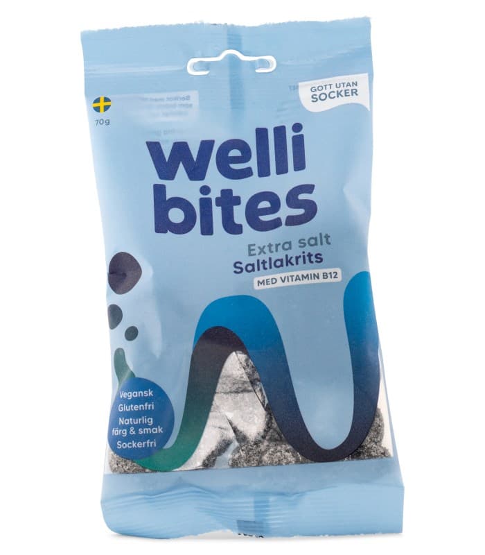 Wellibites Extra Salt Saltlakrits från Wellibites – bar