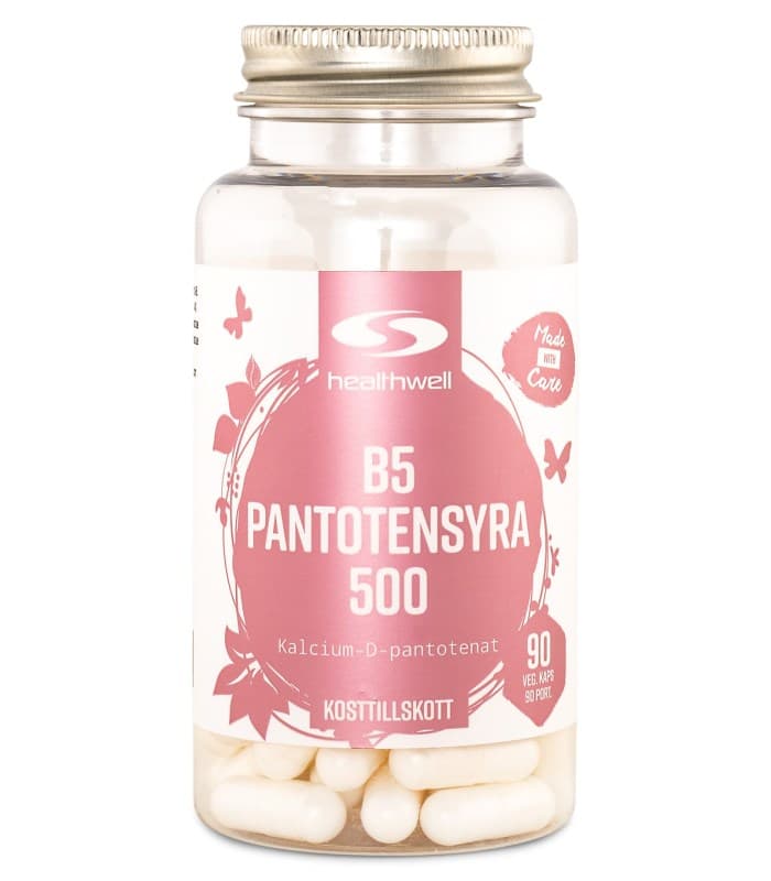Healthwell B5 Pantotensyra 500 från Healthwell – kosttillskott