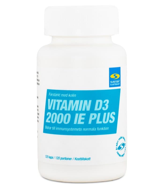 Vitamin D3 2000 IE+ från Svenskt Kosttillskott – kapslar