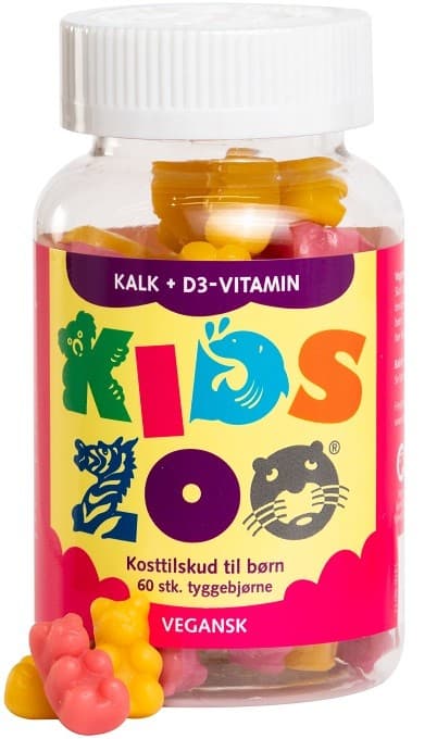 KidsZoo Kalcium+ Vitamin D 60 tuggtabletter björnar från KidsZoo – tabletter