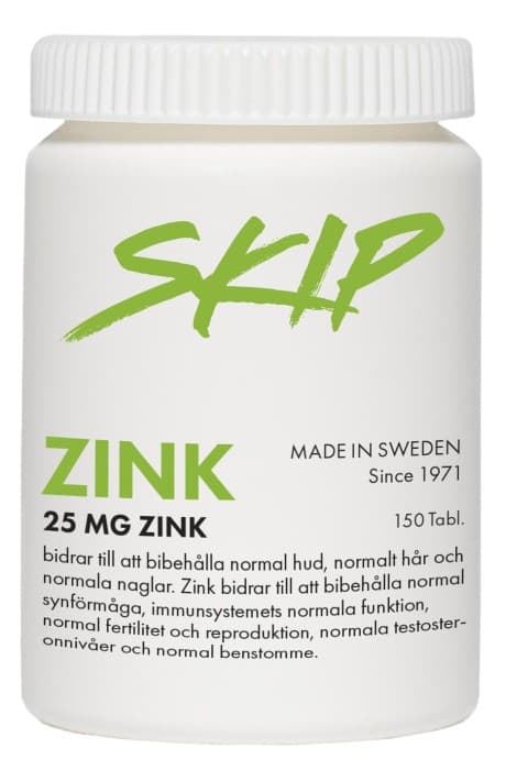 Skip Zink 25 mg 150 tabletter från Skip  – tabletter
