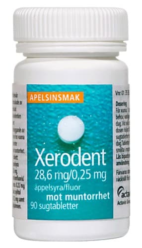 Xerodent sugtablett 28,6 mg/0,25 mg 90 st från Xerodent – tabletter