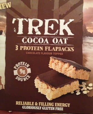 Cocoa Oat Protein Flapjacks Chocolate Flavour Topped 3 x från Trek – bar