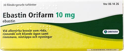 Ebastin Orifarm, filmdragerad tablett 10 mg 30 st från Orifarm – tabletter