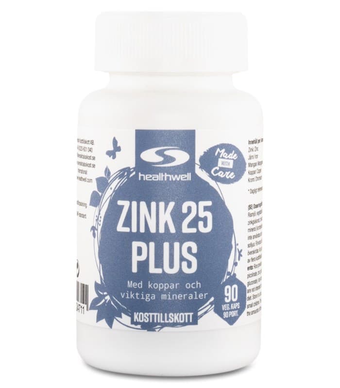 Healthwell Zink 25 Plus från Healthwell – kapslar