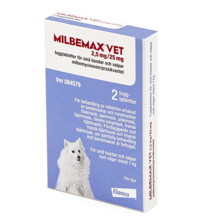 Milbemax vet., tuggtablett 2,5 mg/25 mg 2 st från Milbemax – tabletter