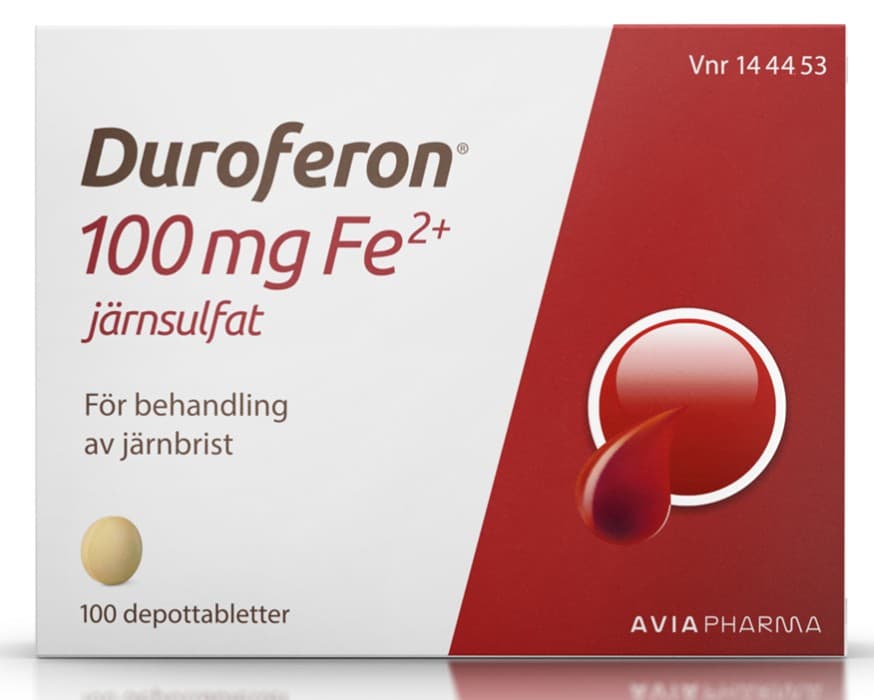 Duroferon, depottablett 100 mg Fe2+ 100 st från Duroferon – tabletter