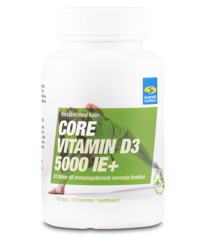 Core Vitamin D3 5000 IE+ från Svenskt Kosttillskott – kapslar