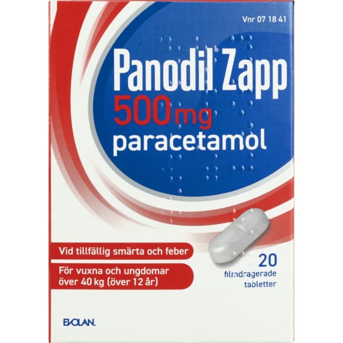 Panodil Zapp, filmdragerad tablett 500 mg 20 st från Panodil – tabletter