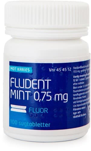 Fludent Mint, sugtablett 0,75 mg 100 st från Fludent – tabletter