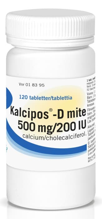 Kalcipos-D mite, filmdragerad tablett 500mg/200 IE 120 st från Okänd – tabletter