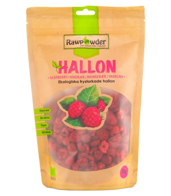 Rawpowder Frystorkade Hallon Eco från RawPowder – pulver