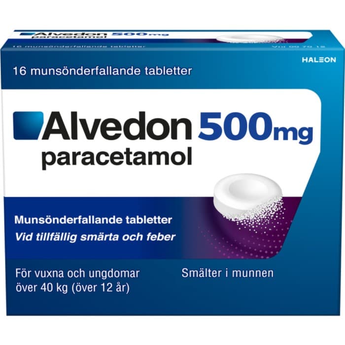 Alvedon, munsönderfallande tablett 500 mg 16 st från Alvedon – tabletter