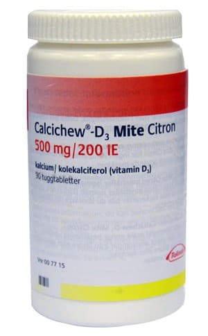 Calcichew-D3 Mite Citron, tuggtablett 500 mg/200 IE 90 st från Orifarm – tabletter