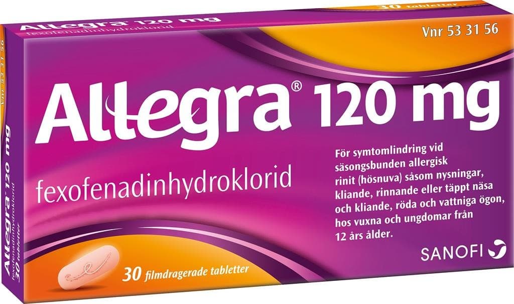Allegra filmdragerad tablett 120 mg 30 st från Allegra – tabletter