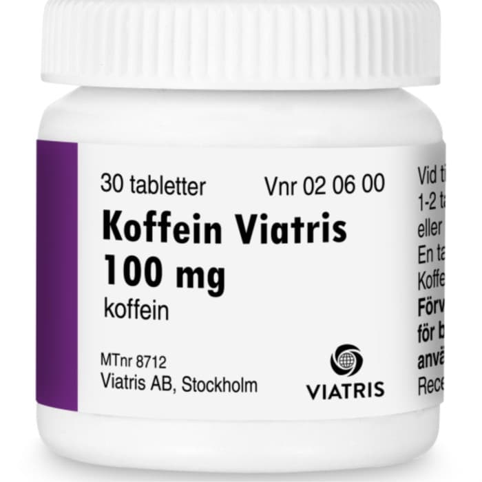 Koffein Viatris 100 mg 30 tabletter från Meda – tabletter