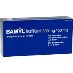 Bamyl koffein, brustablett 500 mg/50 mg 2 x 25 st från Bamyl – tabletter