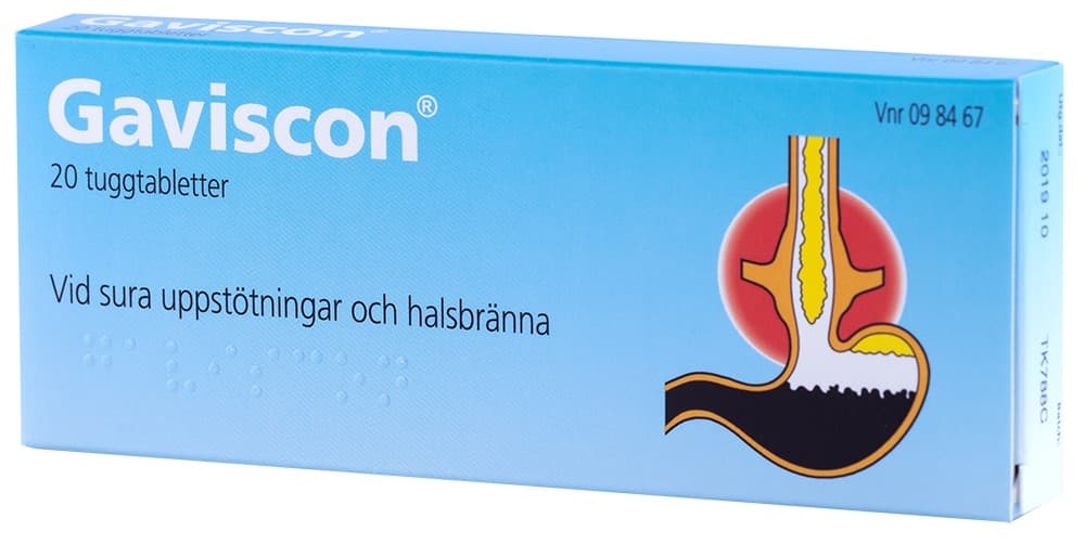 Gaviscon, tuggtablett 20 st från Gaviscon – tabletter