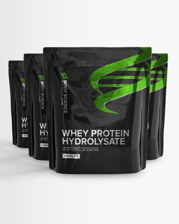 4 st Whey Protein Hydrolysate från Body Science – pulver