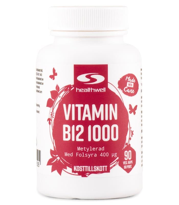 Healthwell Vitamin B12 1000 Metylerad från Healthwell – kapslar