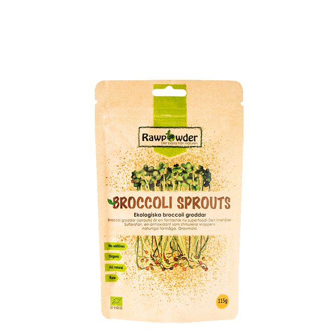Ekologiska Broccoligroddar 115 g från Rawpowder – pulver