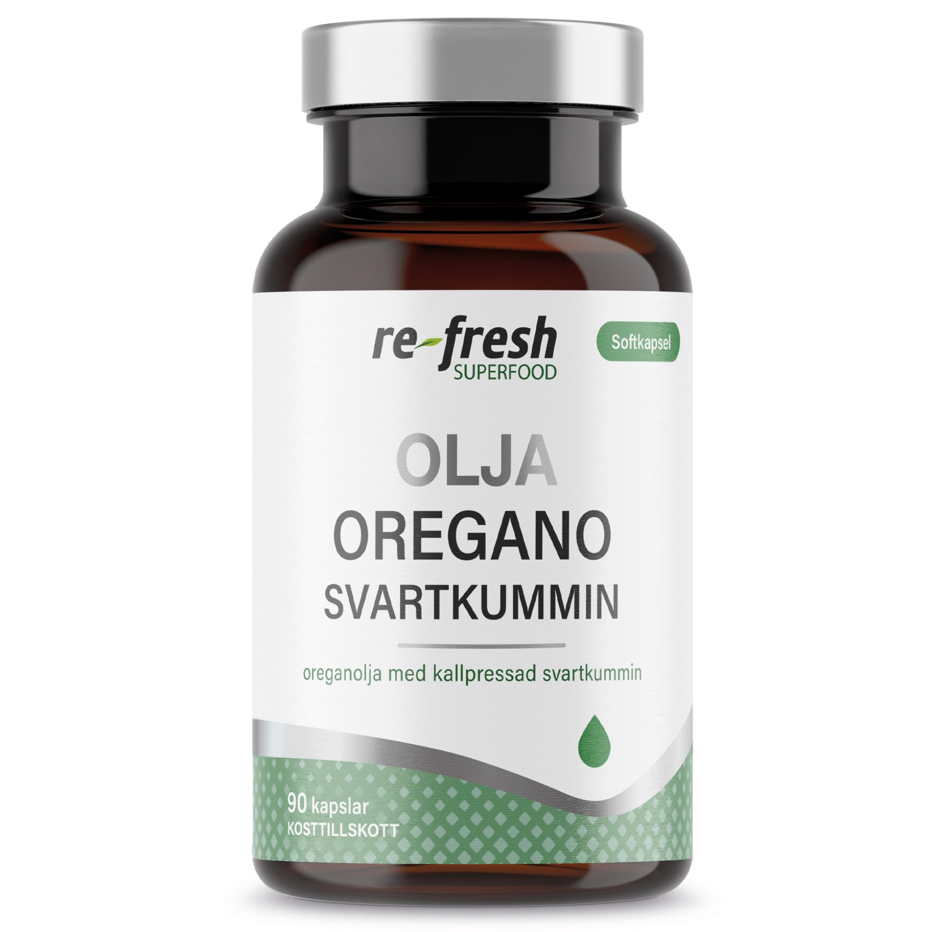Re-fresh Superfood Oregano och Svartkumminolja från Re-fresh Superfood – kapslar