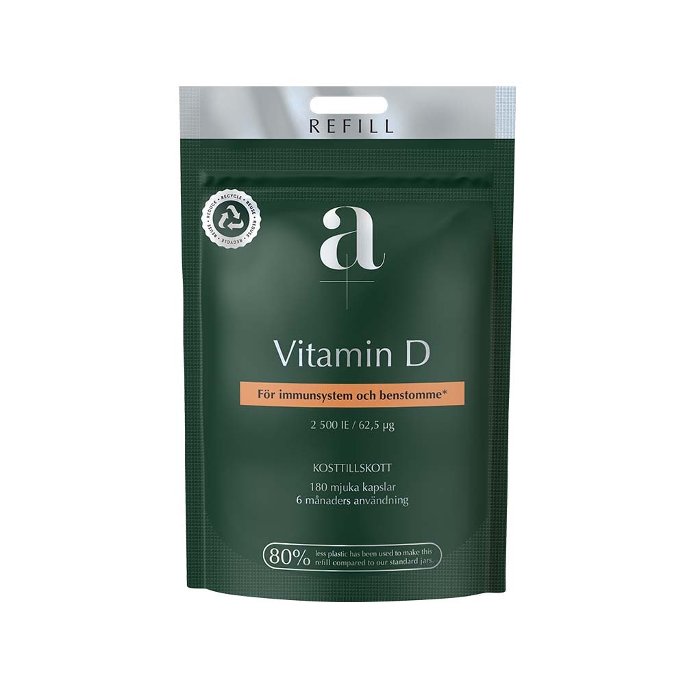 Vitamin D 2500iE 180 mjuka kapslar Refill från A+ – kapslar
