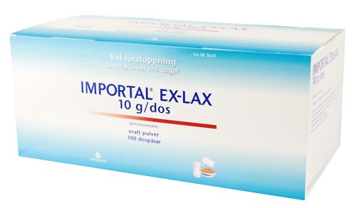 Importal Ex-Lax, oralt pulver i dospåse 10 g Vitaflo Scandinavia AB 100 st från Okänd – pulver