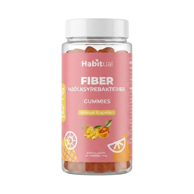 Fiber + Pre/probiotika Gummies 60st (Ananas & Apelsin) från Habitual – bar