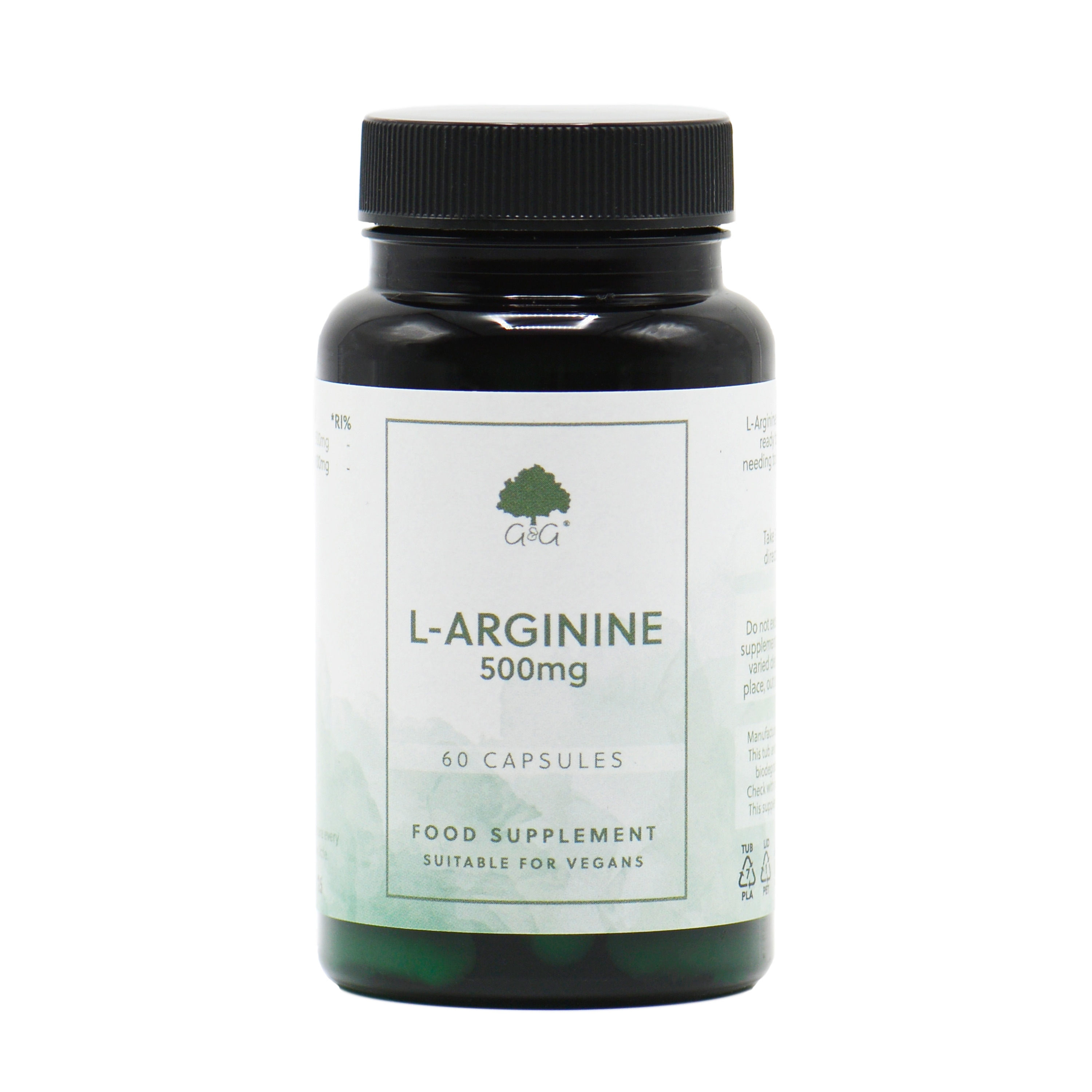 L-Arginine 500 mg 60 kapslar från G&G Vitamins – kapslar
