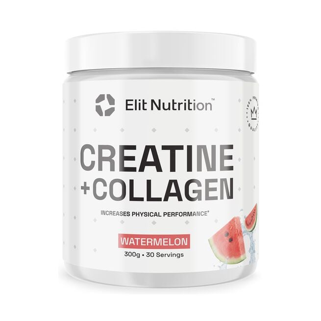 Creatine + Collagen Peptider Kreatin Vattenmelon 300 g från Elit Nutrition – pulver