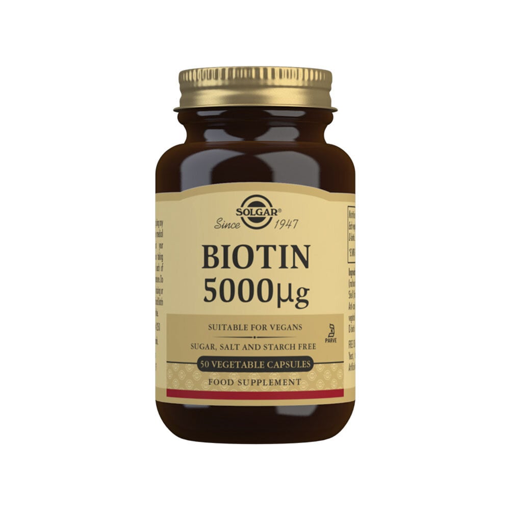 Biotin 5000 µg 50 kapslar från Solgar – kapslar