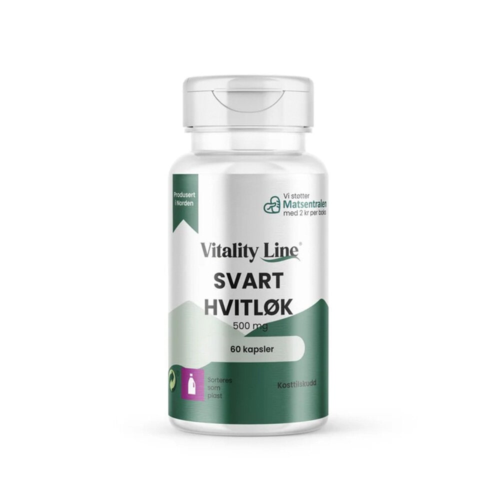 Svart vitlök 500mg 60 kapslar från Vitality Line – kapslar