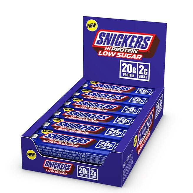 12 x Snickers High Protein Bar Low Sugar, 57 g, Milk Chocolate från Mars – bar