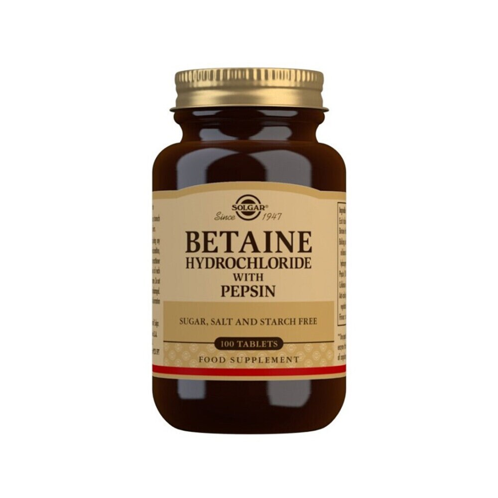 Betaine Hydrochloride with Pepsin 100 tabletter från Solgar – tabletter