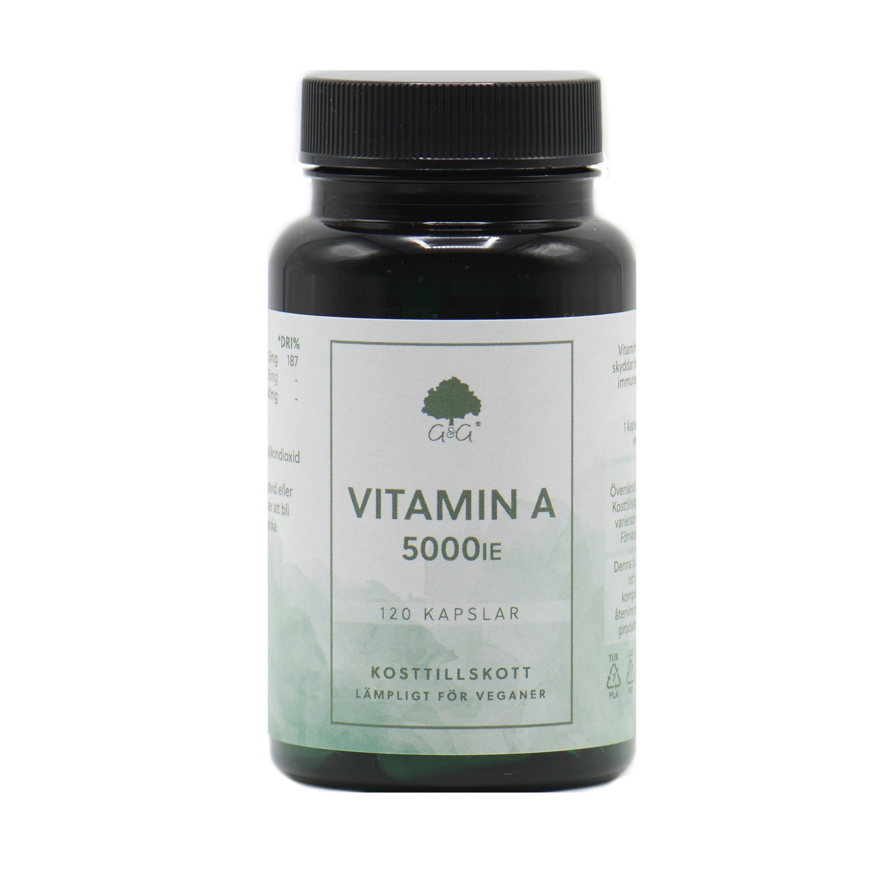 Vitamin A 5000iu 120 kapslar från G&G Vitamins – kapslar