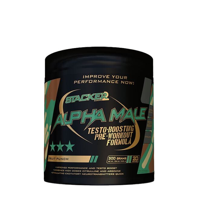 Alpha Male, 300 g, Testo Boosting Pre-Workout från STACKER2 Europe – pulver