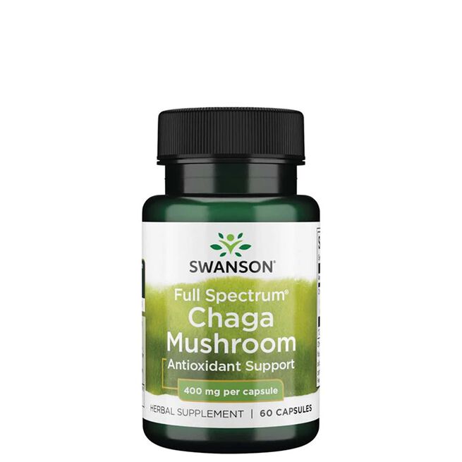 Full Spectrum Chaga Mushroom 400 mg 60 kapslar från Swanson – kapslar