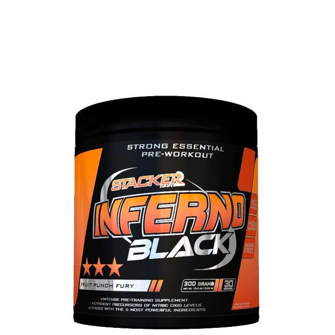 Inferno Black, 300 g, Fruit Punch Fury från STACKER2 Europe – pulver