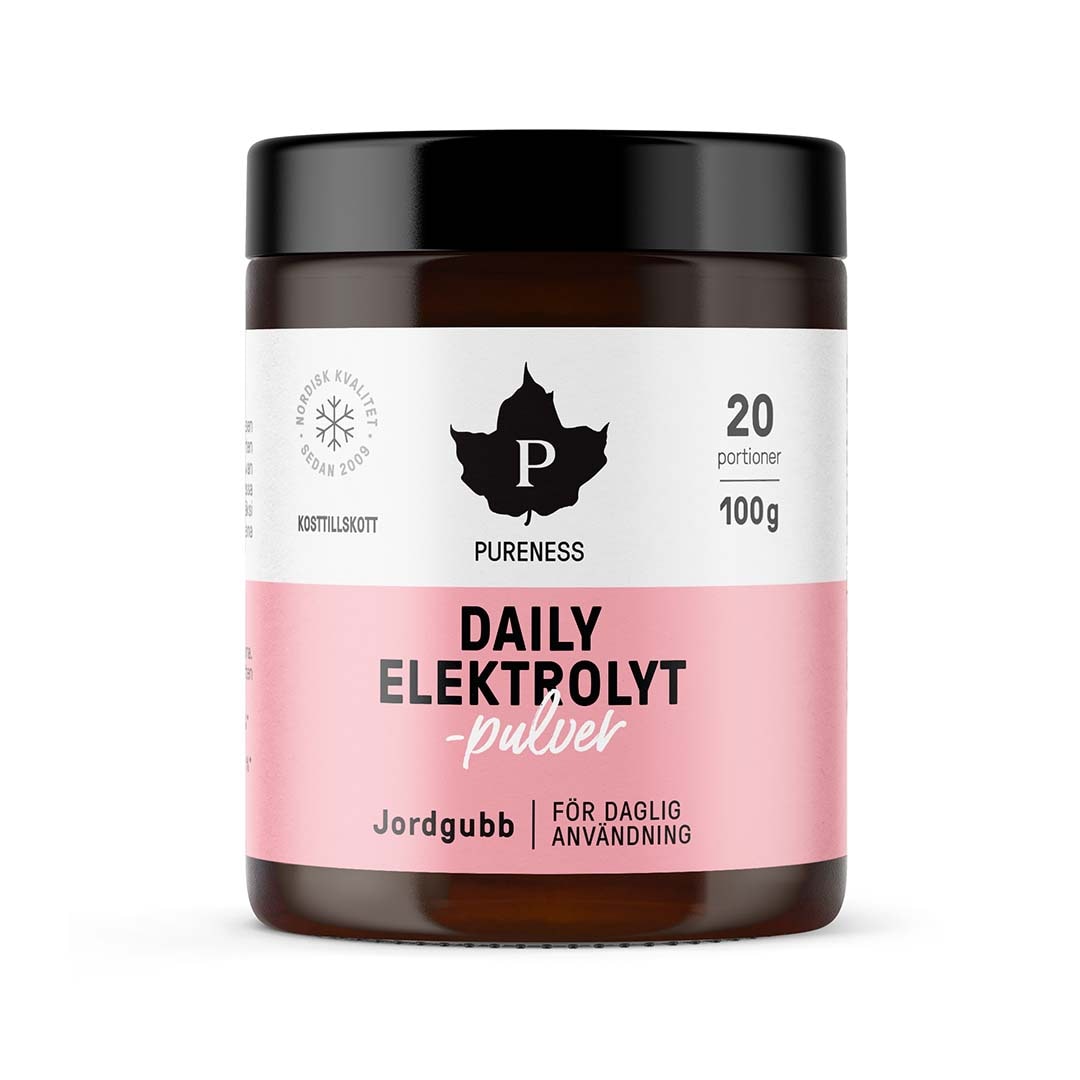 Daily elektrolytpulver Jordgubbe 100g från Pureness – pulver