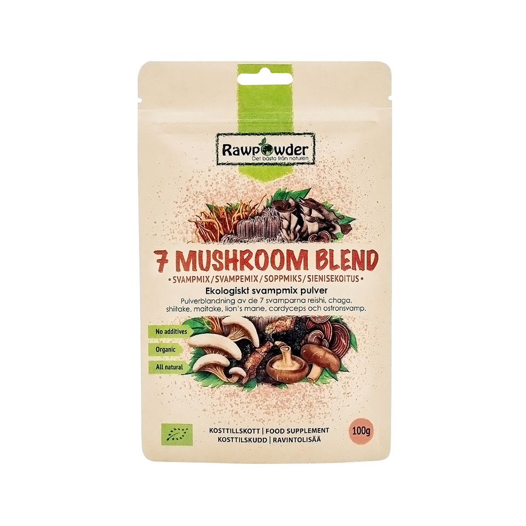 7 Mushroom Blend 100g från Rawpowder – pulver