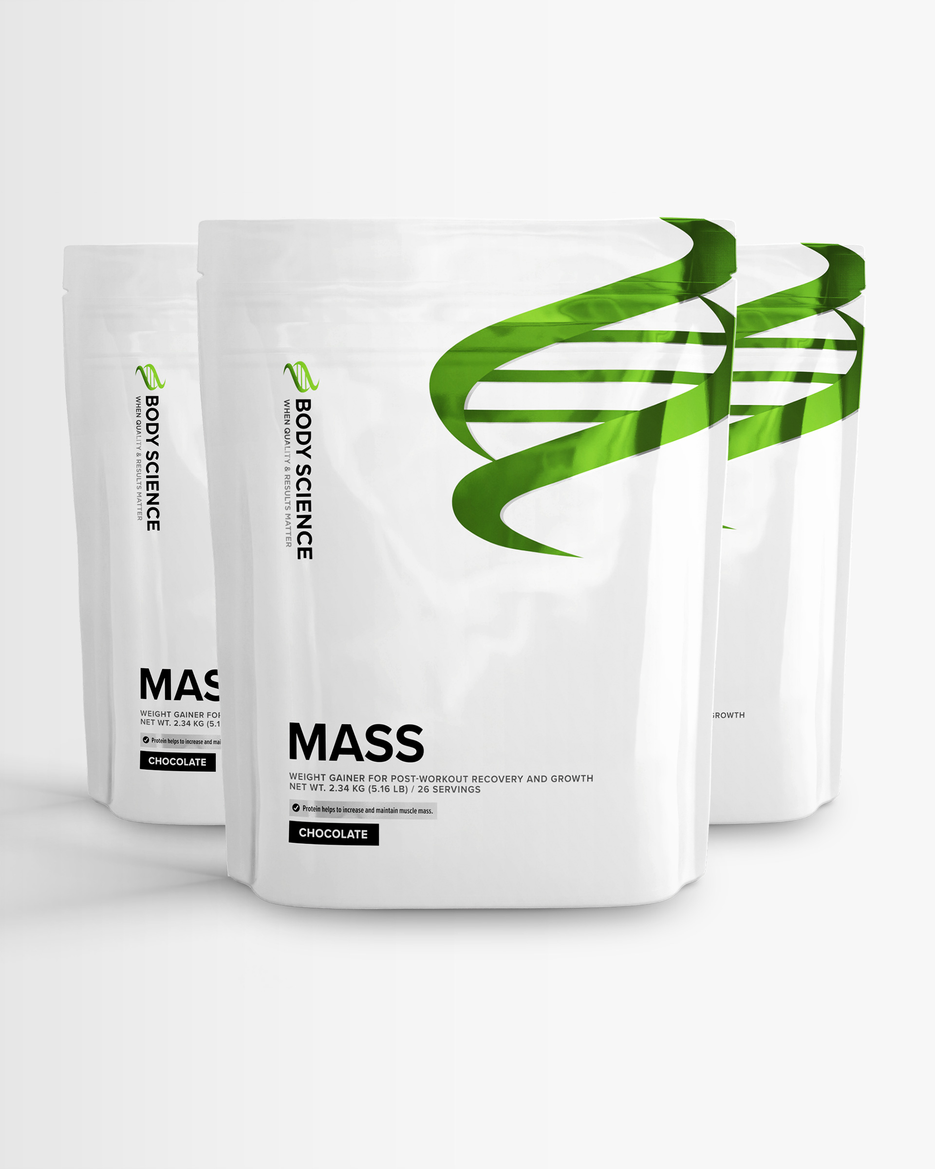 3 st Mass gainer från Body Science – pulver