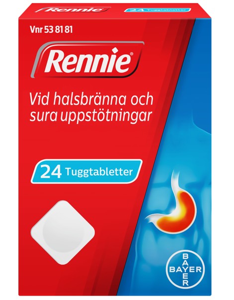 Rennie, tuggtablett 680 mg/80 mg 24 st från Rennie – tabletter