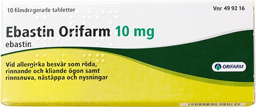 Ebastin Orifarm, filmdragerad tablett 10 mg 10 st från Orifarm – tabletter