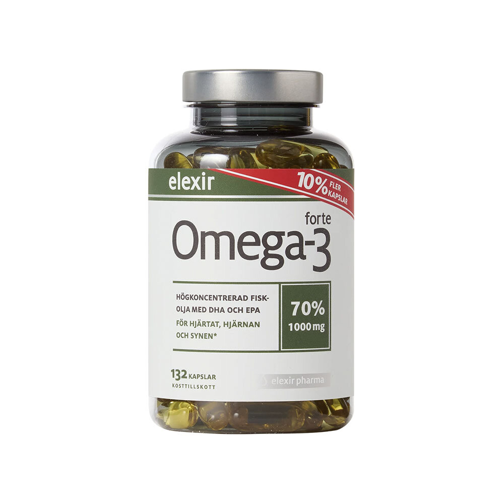 Omega-3 Forte 1000mg 132 kapslar från Elexir Pharma – kapslar