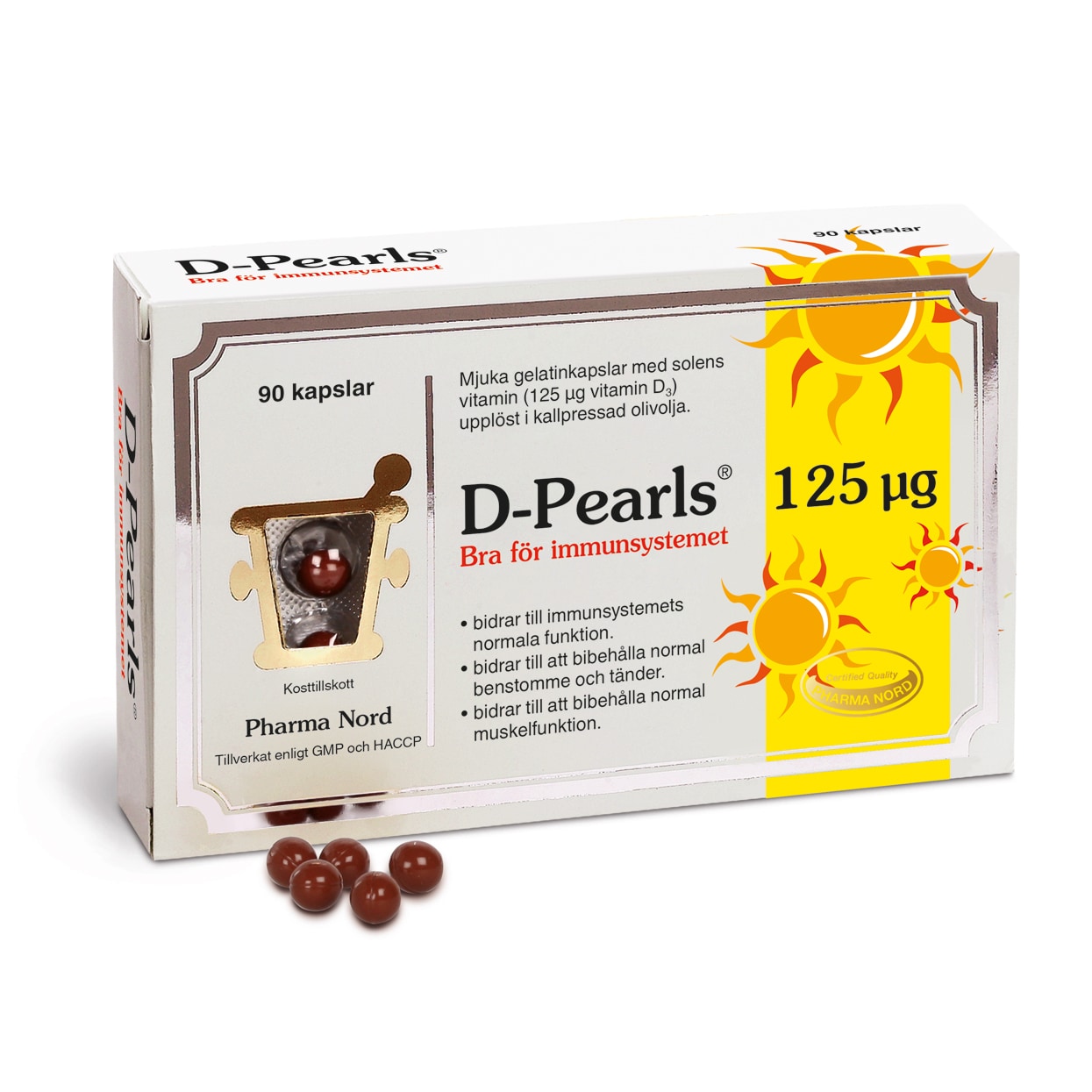 D3-Pearls 5000IE 90 kapslar från Pharma Nord – kapslar